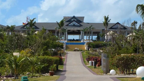 View of resort path in Cuba Cayo Santa Maria Feb 20th 2018 Stock Footage 87093179