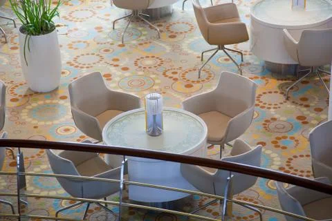 View of a restaurant from a balcony Stock Photos