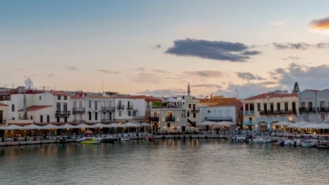 View of Rethymno, Greece - 4K Timelapse Stockbeeldmateriaal 186731489