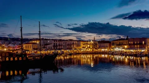 View of Rethymno, Greece - 4K Timelapse Video stock 186731632