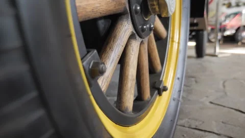 View Of Retro Car Wheel Stock Footage 294545359