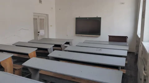 View Of Retro Old Lecture Room Stock Footage 167432846