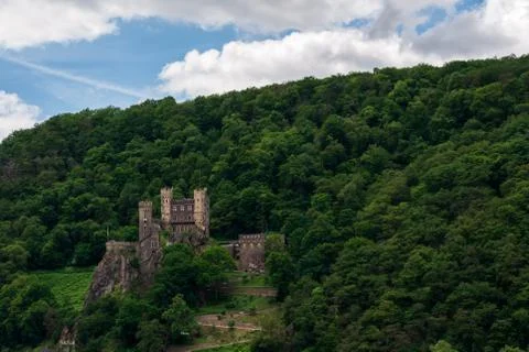 View of the Rheinstein Castle Stock Photos