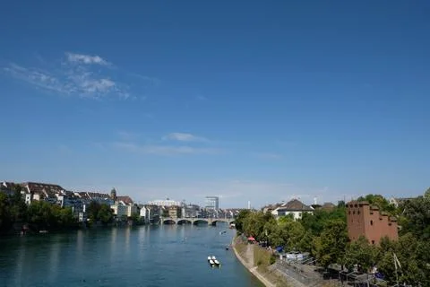 View on Rhine in Basel Stock Photos