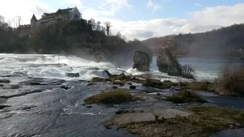 View of Rhine Falls Stock Footage 247036487