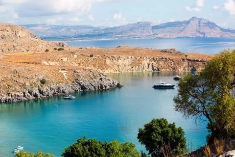 The view of rhodes, greece Stock Photos