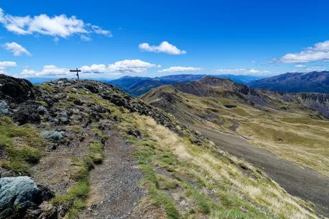 View from the ridgeline of the St Arnaud Range track Stock Photos