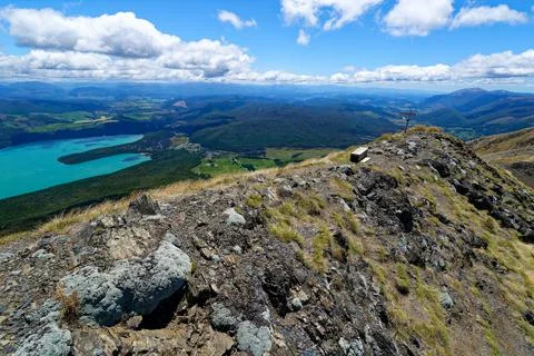 View from the ridgeline of the St Arnaud Range track Stock Photos