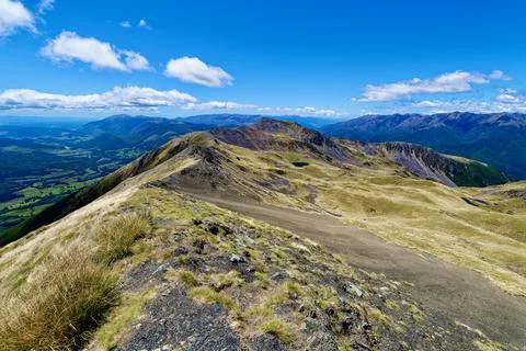 View from the ridgeline of the St Arnaud Range track Stock Photos