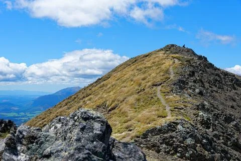 View from the ridgeline of the St Arnaud Range track Stock Photos