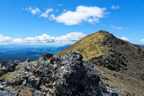 View from the ridgeline of the St Arnaud Range track Stock Photos