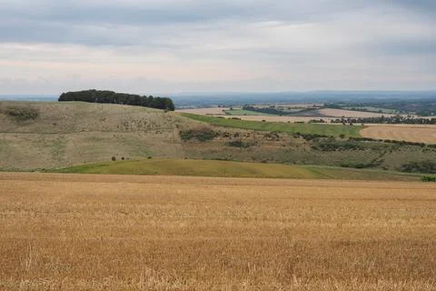 View from the Ridgeway over Devils Punchbowl, Vale of White Horse, Oxfordshire Stock Photos