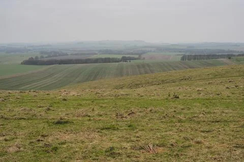 View from the Ridgeway over Monkton Down, near Fyfield Down, Wiltshire Stock Photos