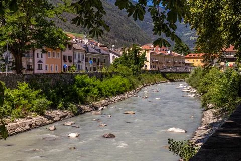 View of the Rienz River Stock Photos