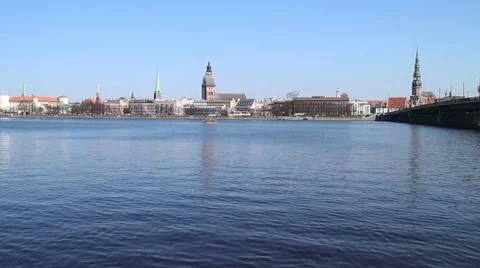 View of Riga Old Town Stock Footage 61892912