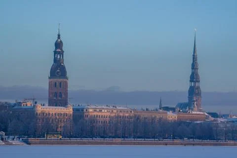 View of Riga in winter time. Stock Photos
