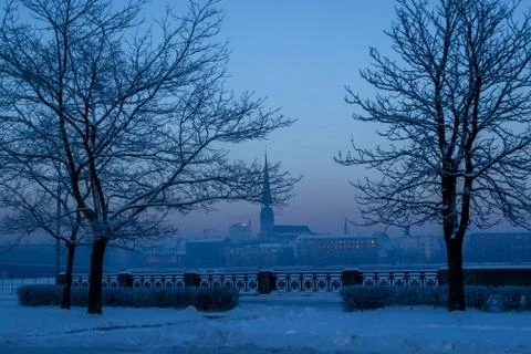 View of Riga in winter time. Stock Photos