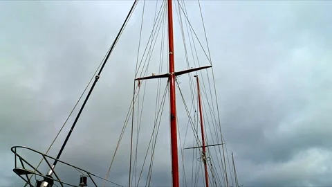 View into the rigging of a sailing ship ... | Stock Video | Pond5