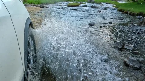 View of the right front wheel of the car Stock Footage 317169071