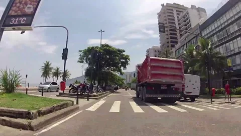 View of Rio de Janeiro gopro car riding Stock-Footage 72087611