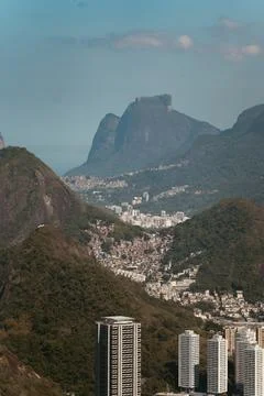 View of Rio de Janeiro from sugarloaf mountain aerial Stock Photos