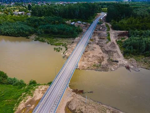 View of the river and bridge Stock Photos