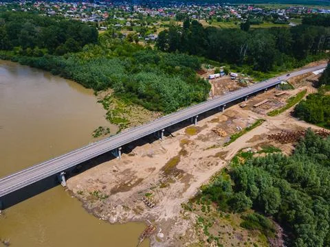View of the river and bridge Stock Photos