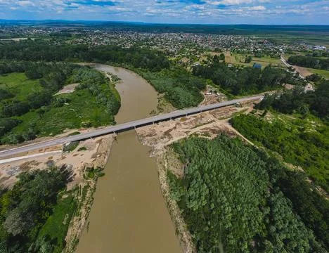 View of the river and bridge Stock Photos