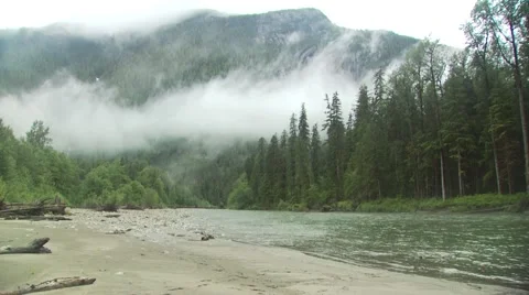 View of river and mountain in Surrey Stock Footage 54592212