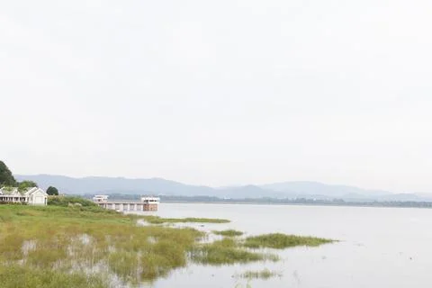 The view of river and sky. Stock Photos