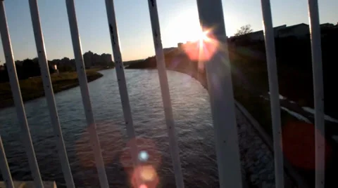 View of the river from the bridge 스톡 동영상 37873810