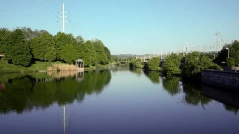 View on the river on the city Stock Footage 311032155