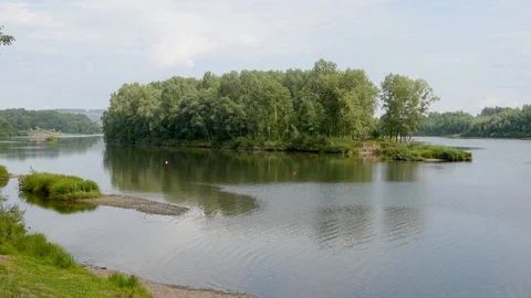 A view of the river in cloudy weather. Stock Footage 114074086
