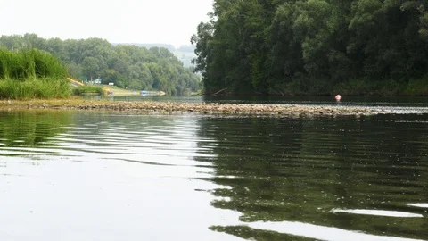 A view of the river in cloudy weather. Stock Footage 114074151