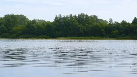 A view of the river in cloudy weather. Stock Footage 114074160