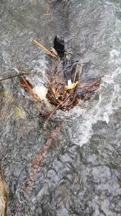 View of the river current seen from above Stock Footage 330404181