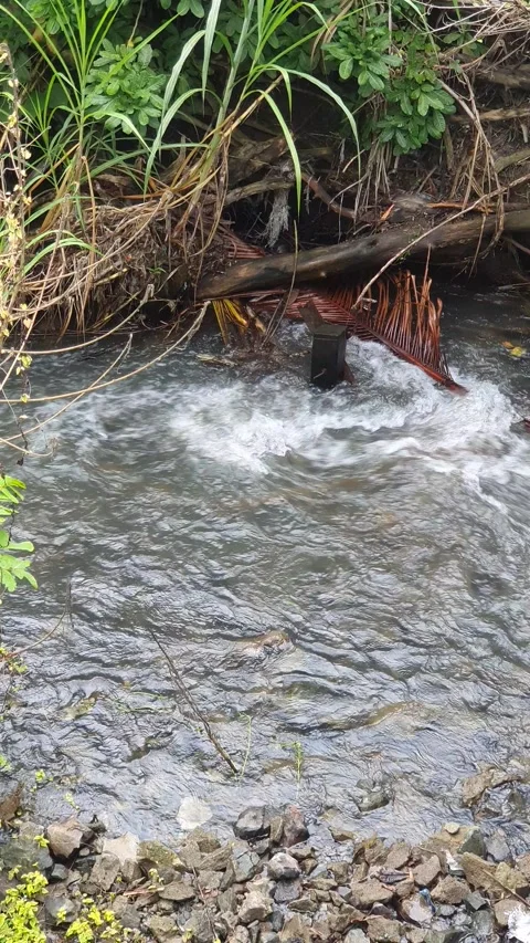 View of the river current seen from above Stock Footage 330404257