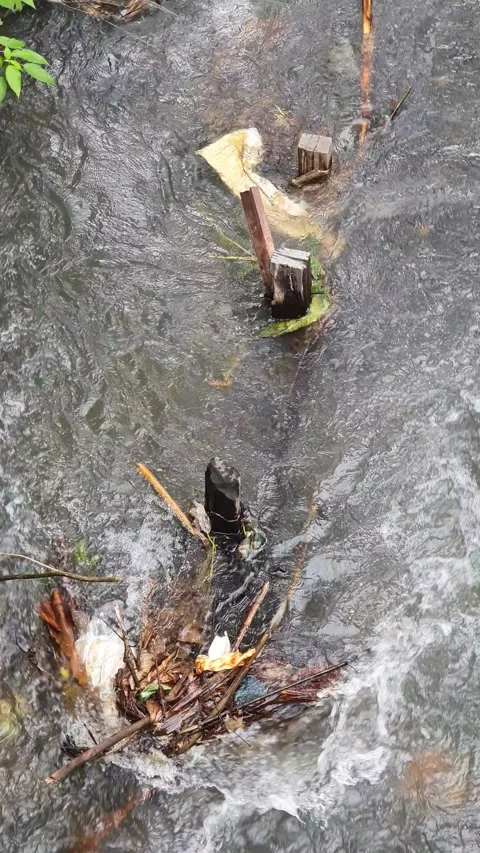 View of the river current seen from above Stock Footage 330412820