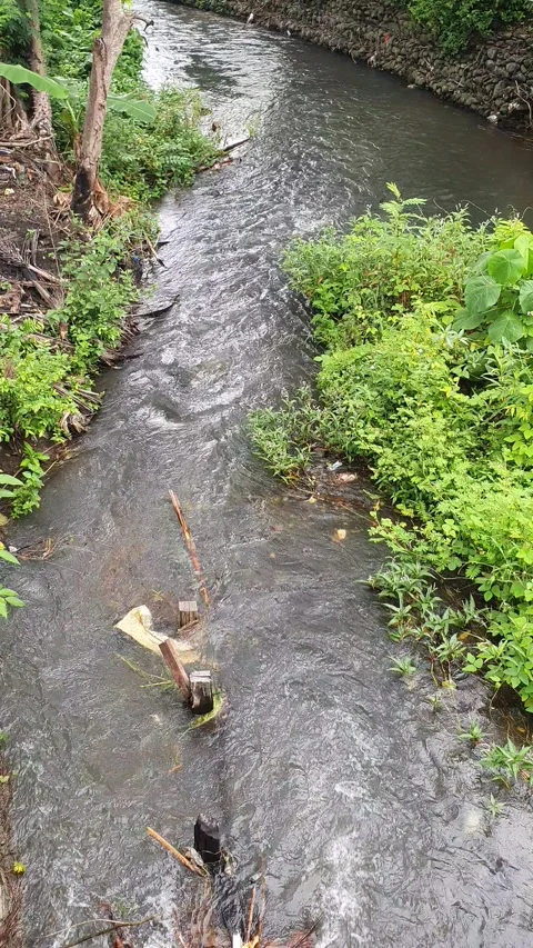View of the river current seen from above Stock Footage 330413161