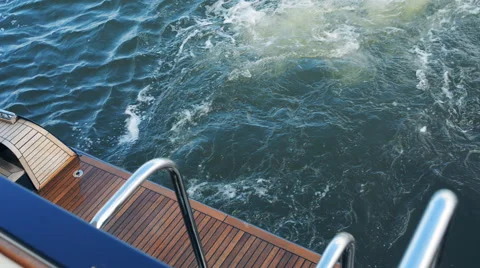 View of the river from the deck of the yacht Video stock 48466832