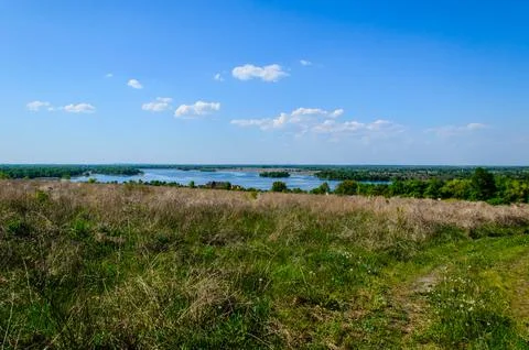 View on a river Dnieper on spring Stock Photos