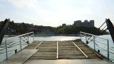 A view from a river ferry on Danube river Stock Footage 96584948