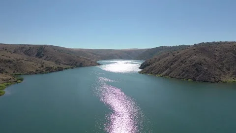 View of the river flowing through the mountains Video stock 144976914