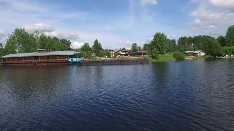 View of the river with forest banks Stock Footage 145671444