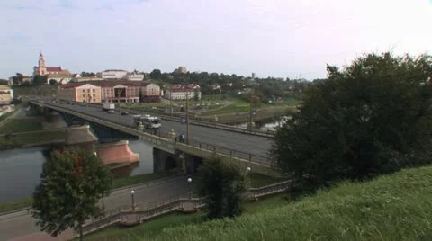 View of the river in Grodno Stock Footage 21760767