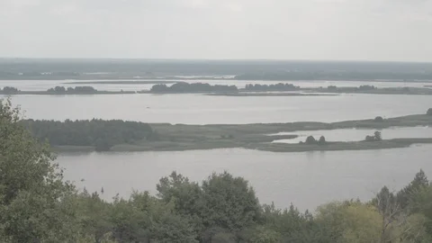 View on river by the hill Video stock 102066646