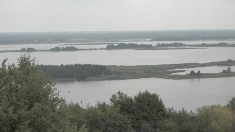 View on river by the hill Stock Footage 102066678