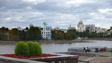 View on the river Isyet Stock Footage 80115538