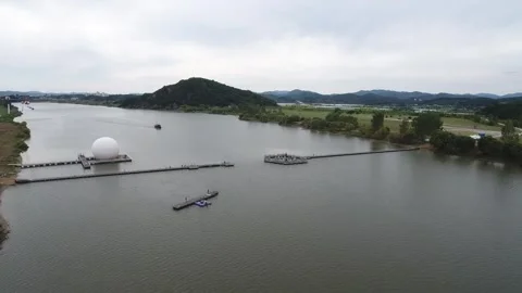 View from the river with mountain Video stock 305821636