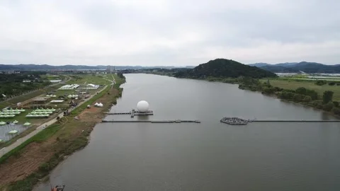 View from the river with mountain Video stock 305821686